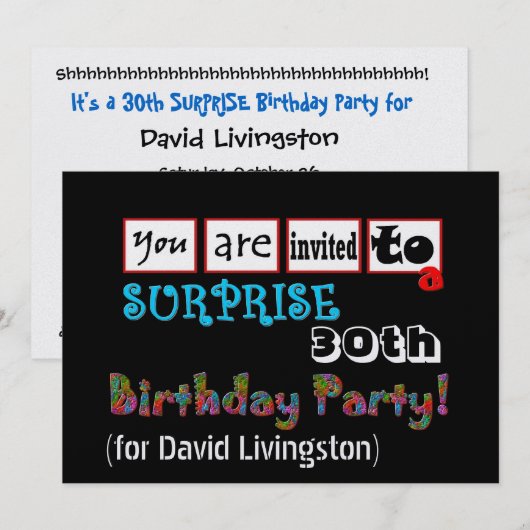 Einladung zum 30. Geburtstag (Vorne/Hinten)