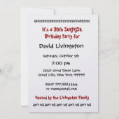 Einladung zum 30. Geburtstag (Rückseite)