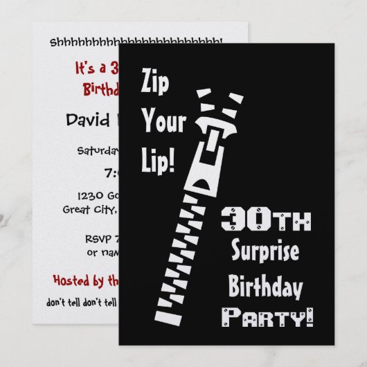 Einladung zum 30. Geburtstag (Vorne/Hinten)