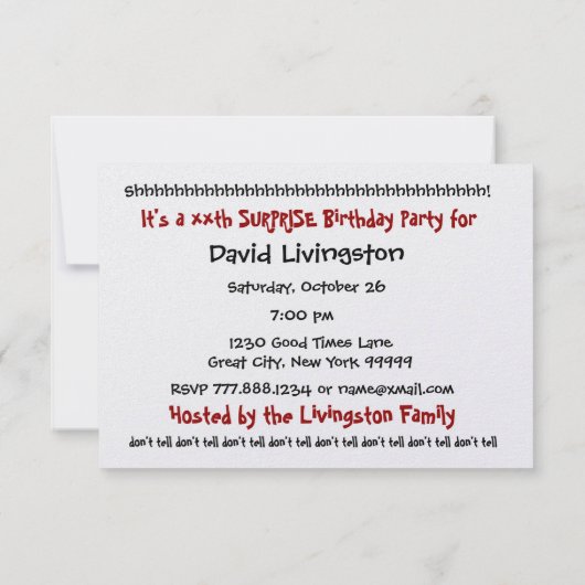 Einladung zum 30. Geburtstag (Rückseite)