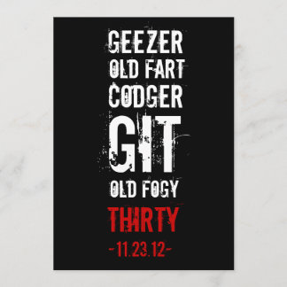 Einladung zum 30. Geburtstag - Geözer und alte Leu