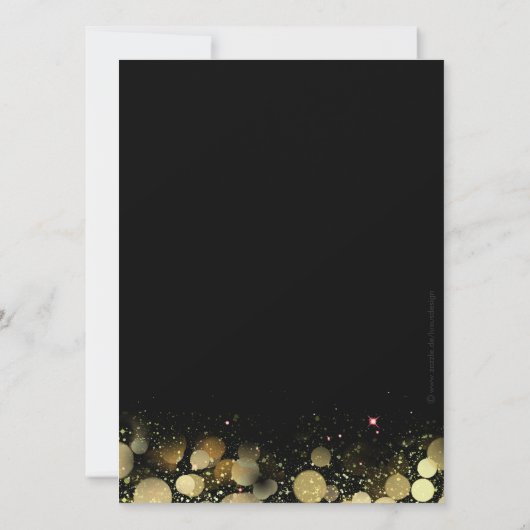 Einladung zum 30. Geburtstag "Goldene Schrift" (Rückseite)