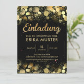 Einladung zum 30. Geburtstag "Goldene Schrift" (Stehend Vorderseite)