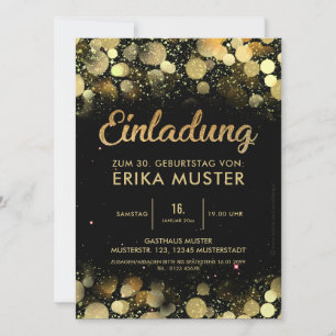 Einladung zum 30. Geburtstag "Goldene Schrift"