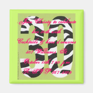 Einladung zum 30. Geburtstag Magnet