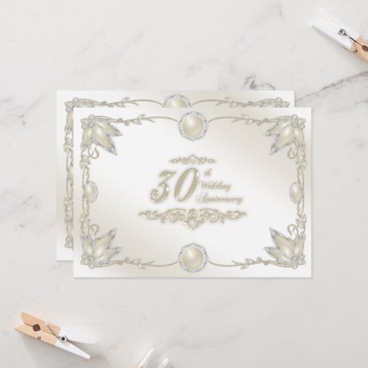 Einladung zum 30. Hochzeitstag (Vorderseite/Rückseite Beispiel)