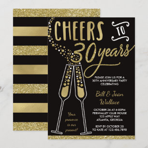 Einladung zum 30. Hochzeitstag-Jubiläum, Faux Glit