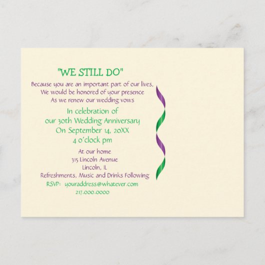 Einladung zum 30. Jahrestag (Rückseite)