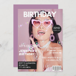 Einladung zum 32. Geburtstag für ihr Magazine-Foto