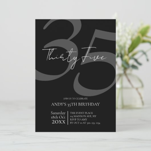 Einladung zum 35. Geburtstag (Stehend Vorderseite)