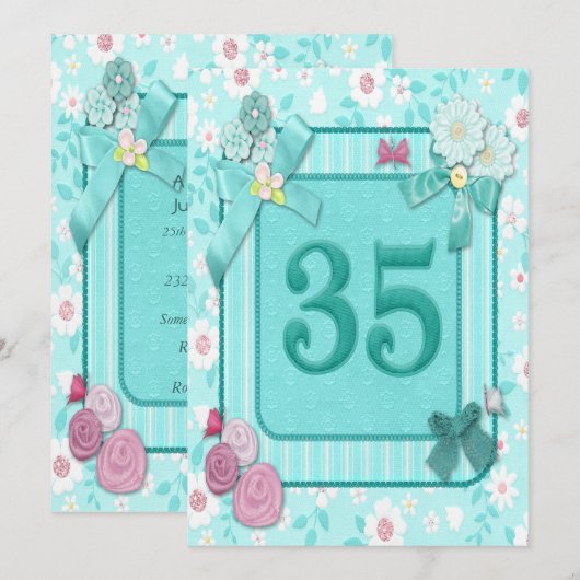 Einladung zum 35. Geburtstag (Vorne/Hinten)