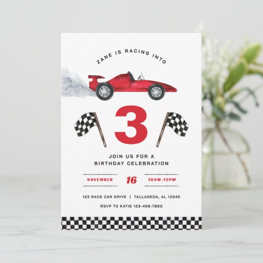 Einladung zum 3. Geburtstag (Stehend Vorderseite)