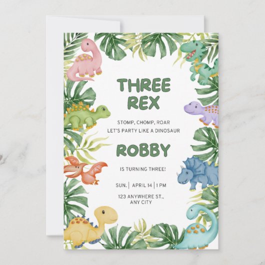 Einladung zum 3. Geburtstag (Vorderseite)