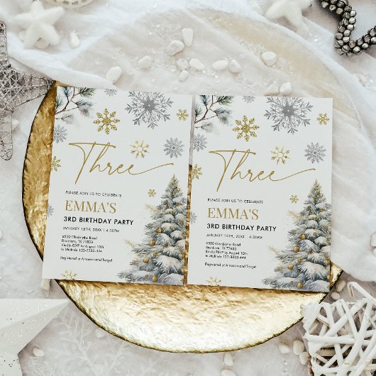 Einladung zum 3. Geburtstag, 3. Winter Geburtstag