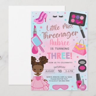 Einladung zum 3. Geburtstag für ein Threenager-Mäd