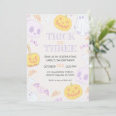 Einladung zum 3. Geburtstag Halloween-Party (Stehend Vorderseite)
