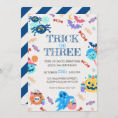 Einladung zum 3. Geburtstag Halloween-Party (Vorne/Hinten)