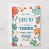 Einladung zum 3. Geburtstag von Robot (Vorderseite)