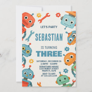 Einladung zum 3. Geburtstag von Robot