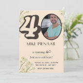 Einladung zum 40. Geburtstag (Stehend Vorderseite)