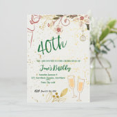 Einladung zum 40. Geburtstag (Stehend Vorderseite)