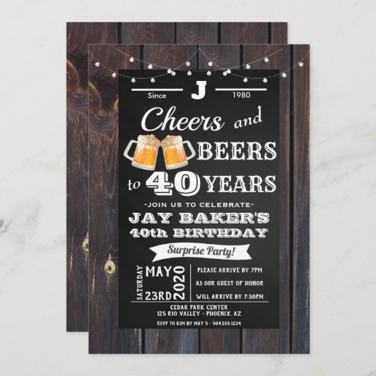 Einladung zum 40. Geburtstag, 21. Geburtstag (Vorne/Hinten)