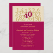 Einladung zum 40. Geburtstag der Ruby (Vorne/Hinten)