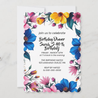 Einladung zum 40. Geburtstag Digital, editierbare 