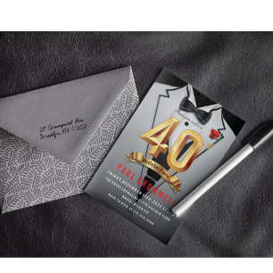 Einladung zum 40. Geburtstag im Smoking