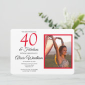 Einladung zum 40. Geburtstag mit Foto (Stehend Vorderseite)