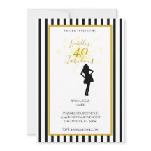 Einladung zum 40. Geburtstag Schwarz & Gold