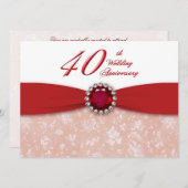 Einladung zum 40. Hochzeitstag in Damask (Vorne/Hinten)
