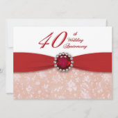 Einladung zum 40. Hochzeitstag in Damask (Vorderseite)