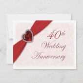 Einladung zum 40. Hochzeitstag in Damask (Vorderseite)