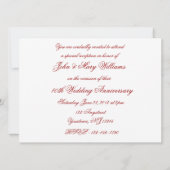 Einladung zum 40. Hochzeitstag in Damask (Rückseite)