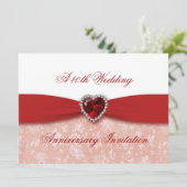 Einladung zum 40. Hochzeitstag in Damask (Stehend Vorderseite)