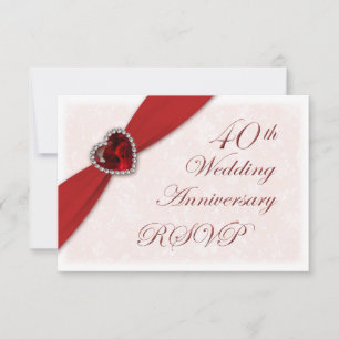 Einladung zum 40. Hochzeitstag in Damask