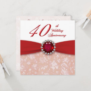 Einladung zum 40. Hochzeitstag in Damask