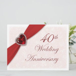 Einladung zum 40. Hochzeitstag in Damask