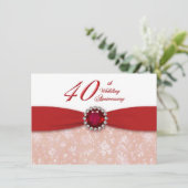 Einladung zum 40. Hochzeitstag in Damask (Stehend Vorderseite)