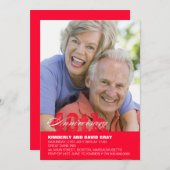 Einladung zum 40. Hochzeitstag in Rot (Vorne/Hinten)