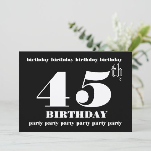 Einladung zum 45. Geburtstag (Stehend Vorderseite)