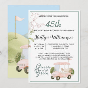 Einladung zum 45. Geburtstag Lady Golfer Thema