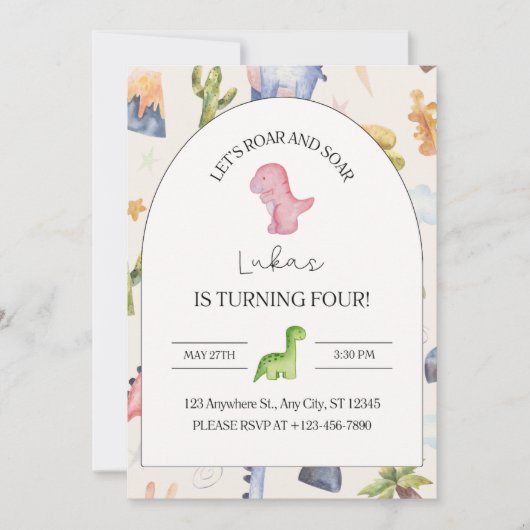 Einladung zum 4. Geburtstag (Vorderseite)