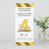 Einladung zum 4. Geburtstag zum Thema Bau (Stehend Vorderseite)