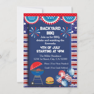 Einladung zum 4. Juli BBQ, Party in den USA
