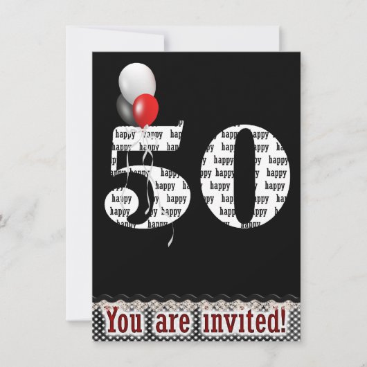 Einladung zum 50. Geburtstag (Vorderseite)