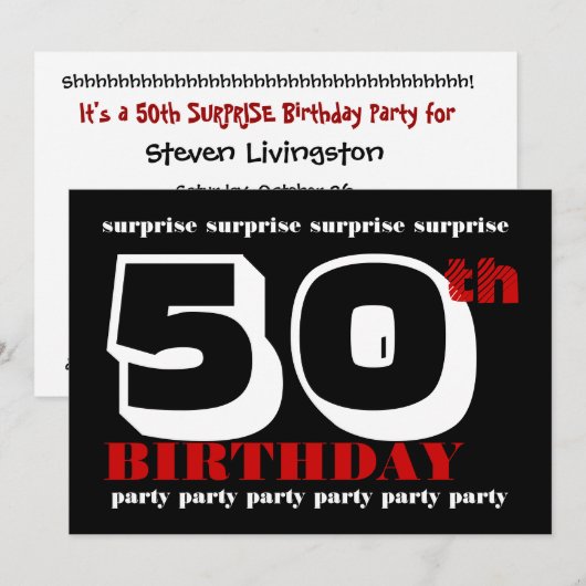 Einladung zum 50. Geburtstag (Vorne/Hinten)