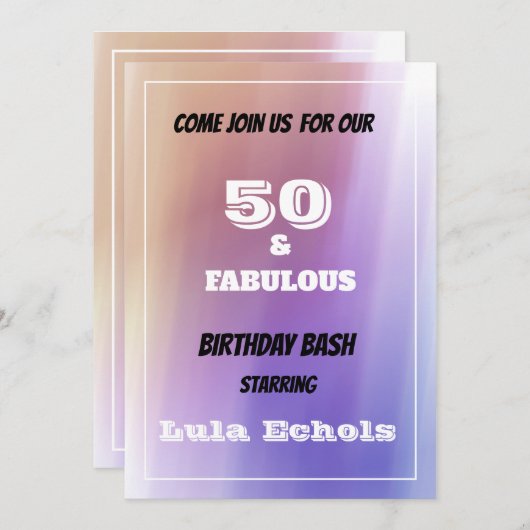 Einladung zum 50. Geburtstag (Vorne/Hinten)