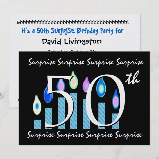 Einladung zum 50. Geburtstag (Vorne/Hinten)